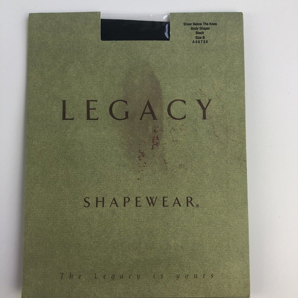 legacy QVC pantyhose sheer below knee sz b body shaper Black